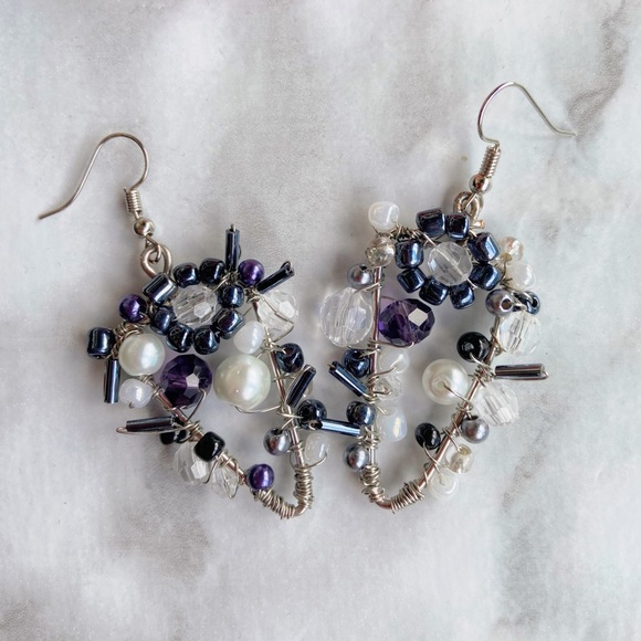 Handmade statement earrings - Picture 3 of 4